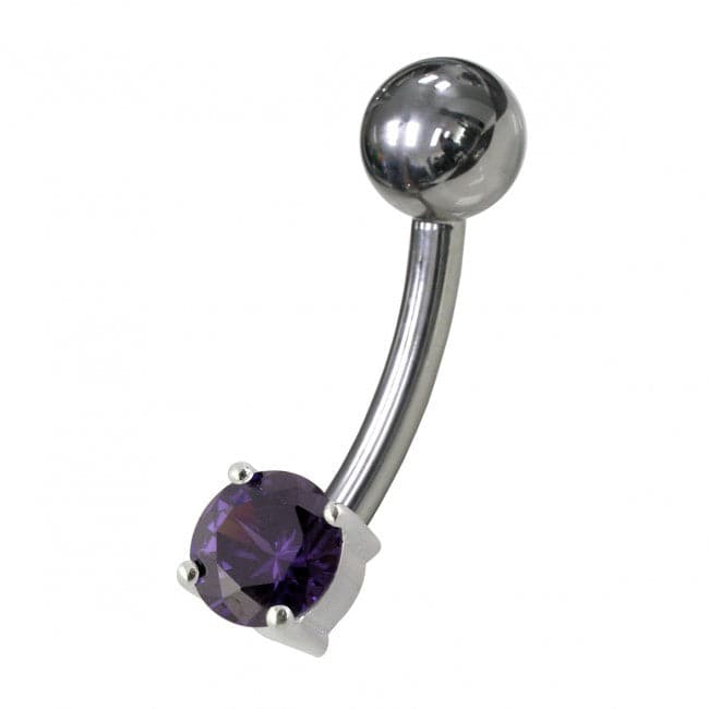 925 Sterling Silver Fancy Non-Moving Curved Belly Ring