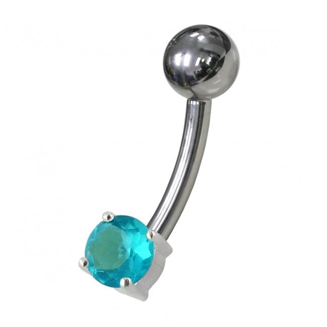 925 Sterling Silver Fancy Non-Moving Curved Belly Ring