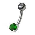 925 Sterling Silver Fancy Non-Moving Curved Belly Ring