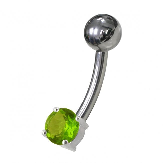 925 Sterling Silver Fancy Non-Moving Curved Belly Ring