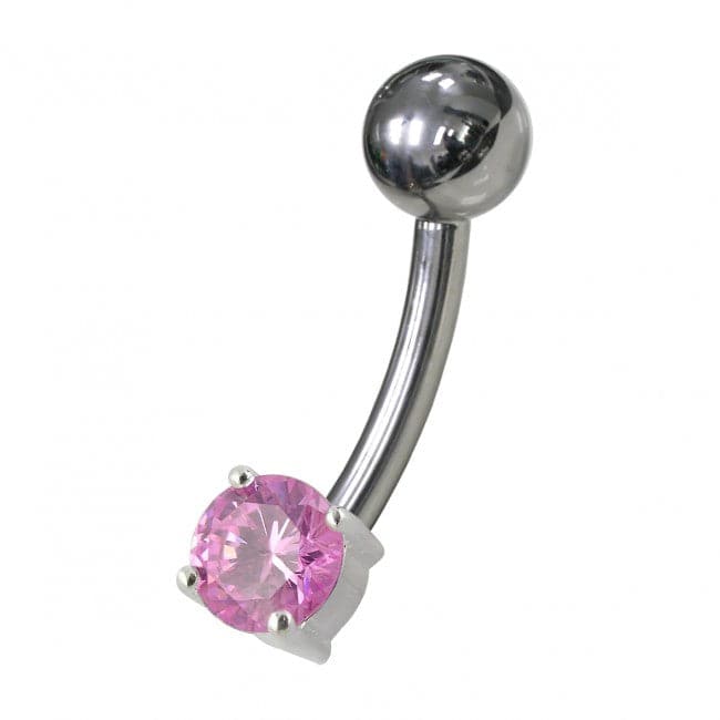 925 Sterling Silver Fancy Non-Moving Curved Belly Ring