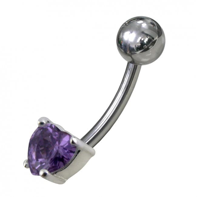 925 Sterling Silver Fancy 5MM Gem Stone Titanium Non-Moving Belly Ring