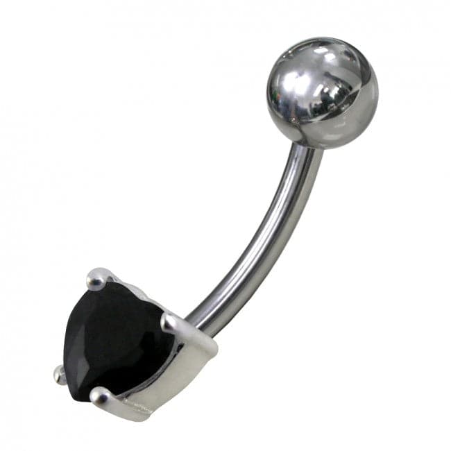 925 Sterling Silver Fancy 5MM Gem Stone Titanium Non-Moving Belly Ring