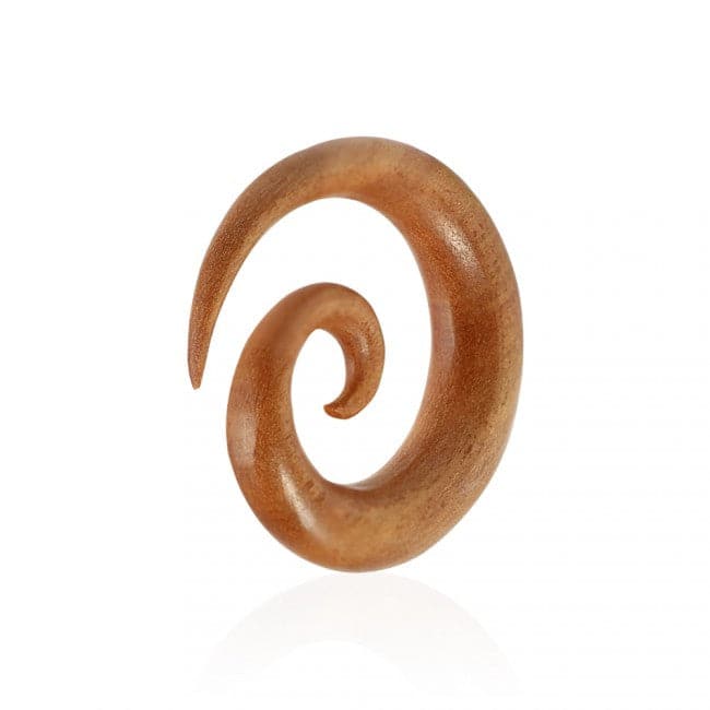 Organic Saba Wood Spiral Ear Expander