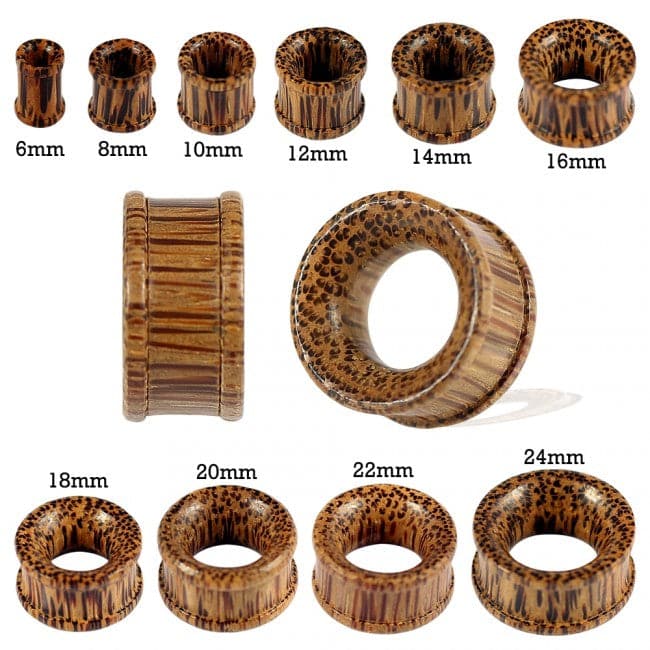 Organic Coco Wood Ribbed Edge Ear Tunnel
