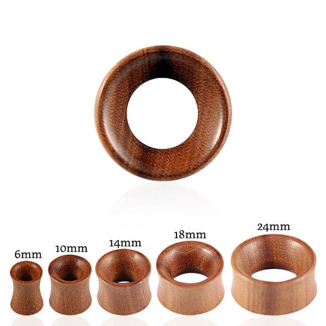 Organic Teak Wood Double Flared Ear Tunnel