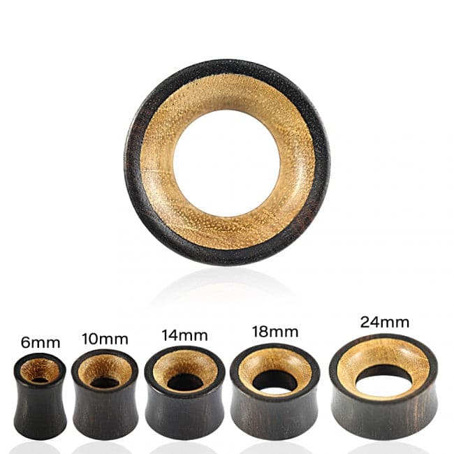 Organic Teak and Iron Wood Double Flared Ear Tunnel