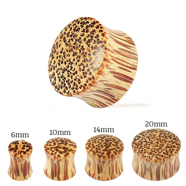 Organic Coco Wood Double Flared Convex Saddle Ear Plug