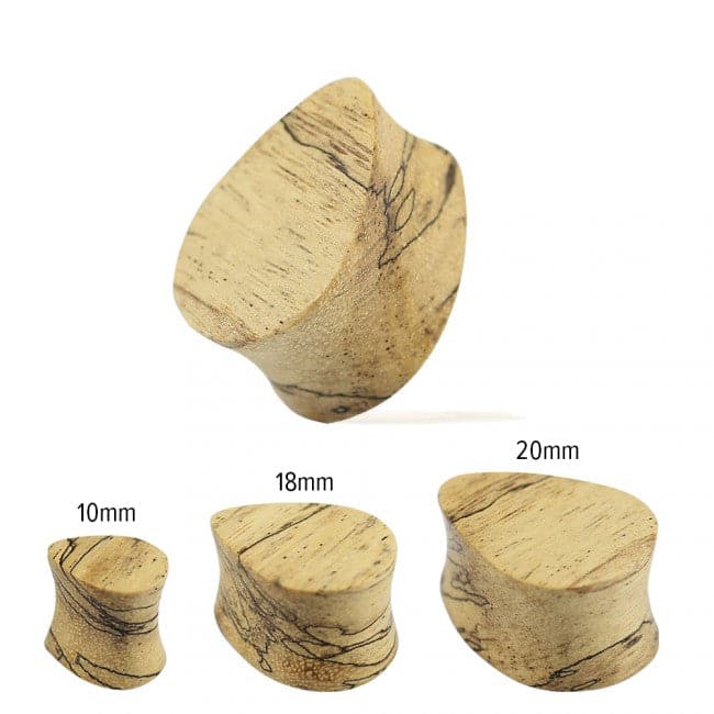 Organic Tamarind Wood Double Flared Flat Tear drop Saddle Ear Plug