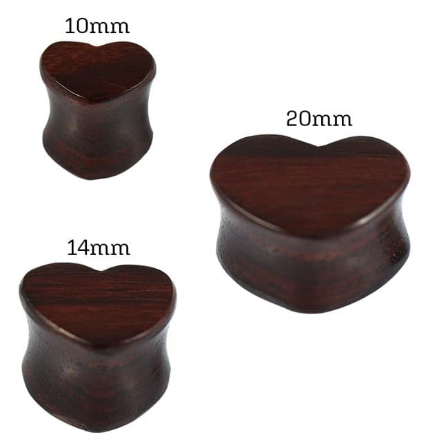 Organic Sono Wood Double Flared Heart Saddle Ear Plug