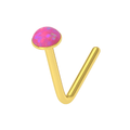 9K Gold L-Shaped Crystal Nose Stud