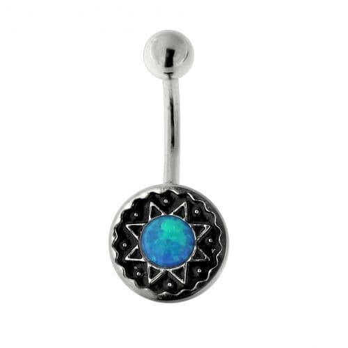 316L Surgical Steel Opal Tribal Belly Ring