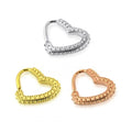 316L Surgical Steel Tribal Dots Heart Single Closure Ring