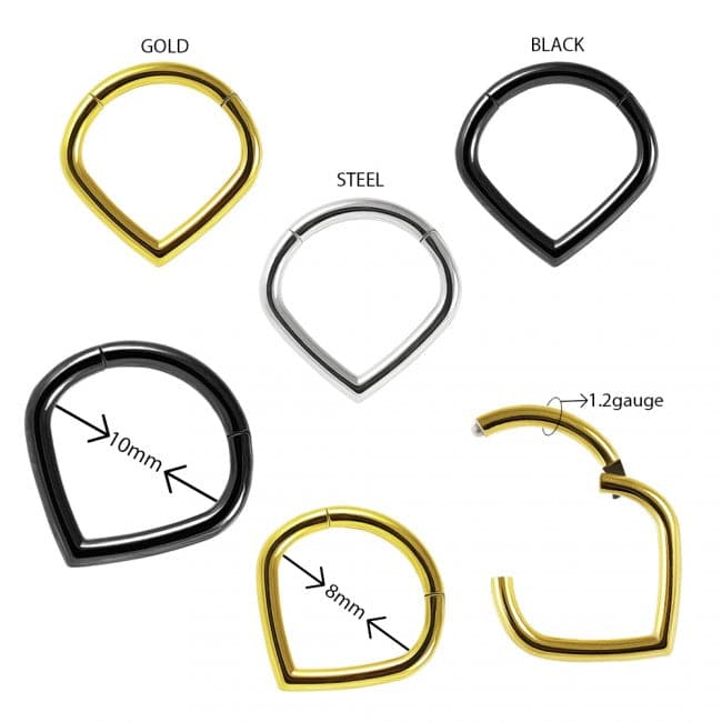 316L Surgical Steel V-Shape Hinged Segment Ring