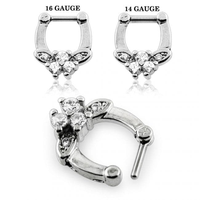 316L Surgical Steel Trinity Butterfly Look Septum Clicker Ring
