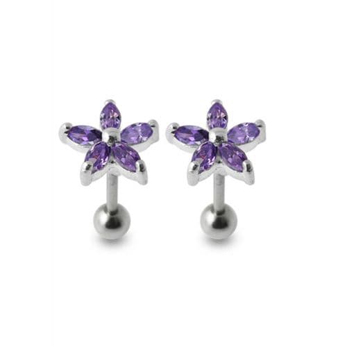 925 Sterling Silver Five Petal Stud