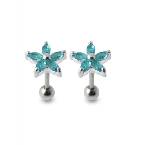925 Sterling Silver Five Petal Stud