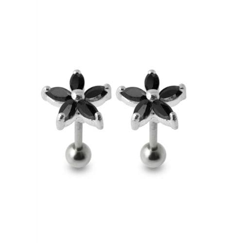 925 Sterling Silver Five Petal Stud