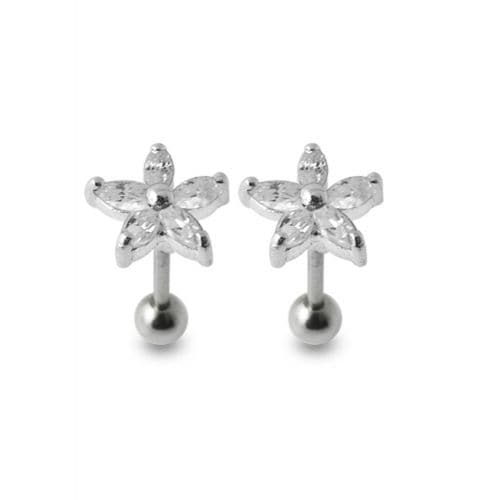 925 Sterling Silver Five Petal Stud