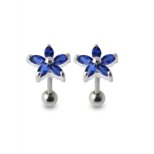 925 Sterling Silver Five Petal Stud