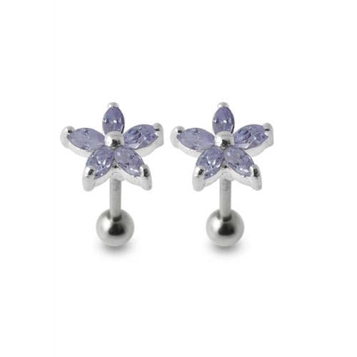 925 Sterling Silver Five Petal Stud