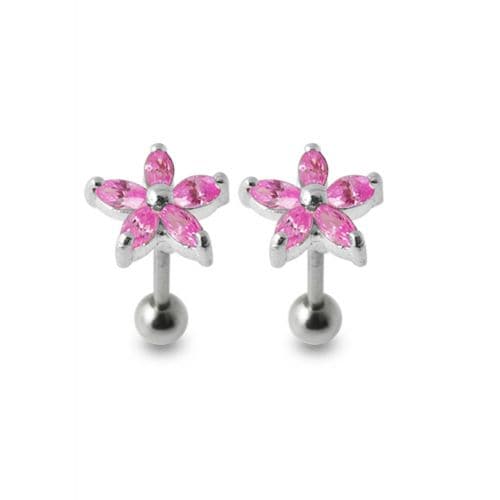 925 Sterling Silver Five Petal Stud