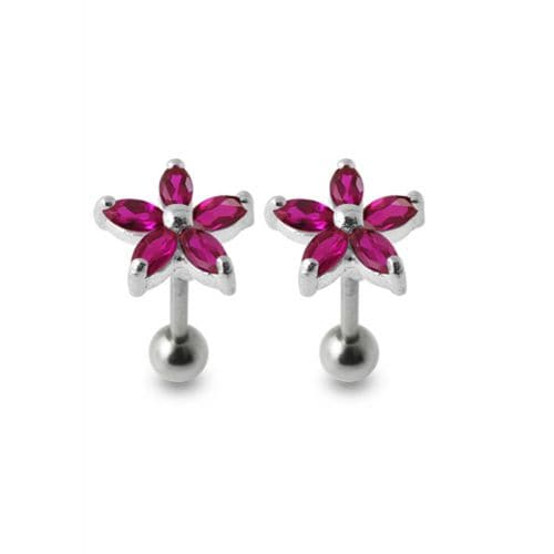 925 Sterling Silver Five Petal Stud
