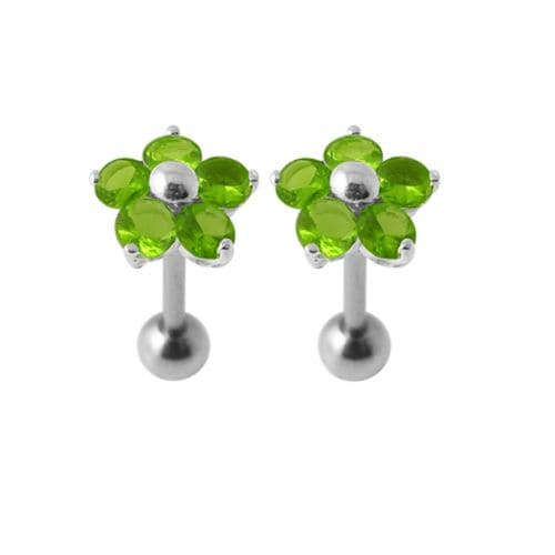 925 Sterling Silver Jewelled Daisy Ear Stud