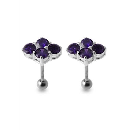 925 Sterling Silver Multi Jewelled Ear Stud