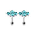 925 Sterling Silver Multi Jewelled Ear Stud