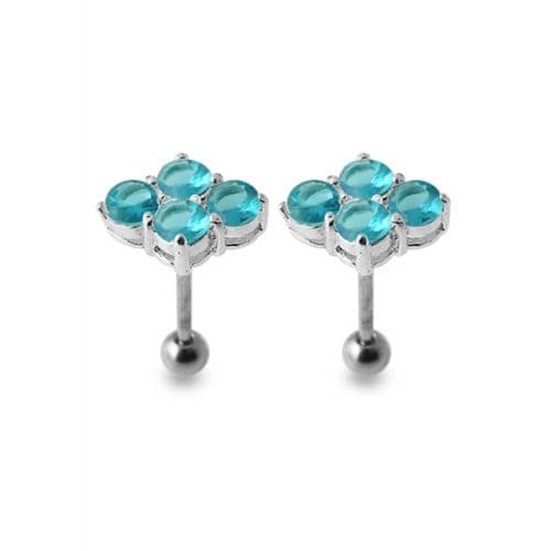925 Sterling Silver Multi Jewelled Ear Stud