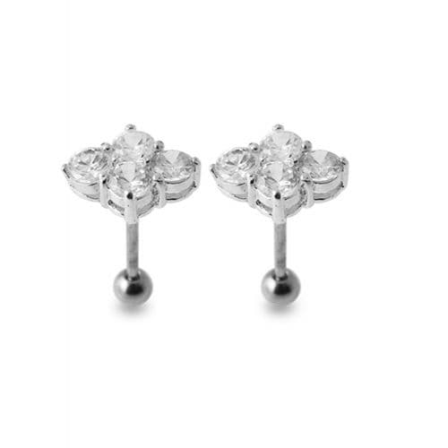 925 Sterling Silver Multi Jewelled Ear Stud