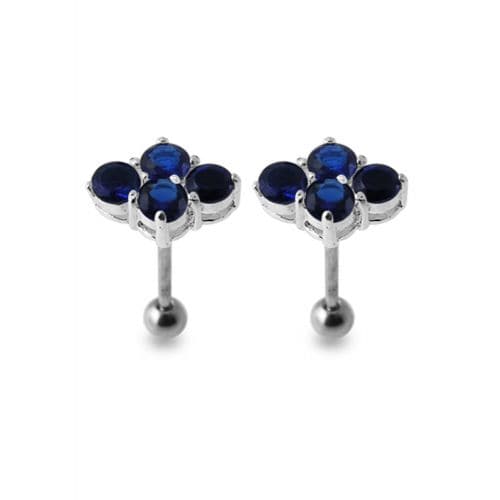 925 Sterling Silver Multi Jewelled Ear Stud