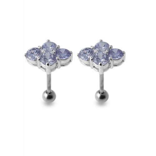 925 Sterling Silver Multi Jewelled Ear Stud