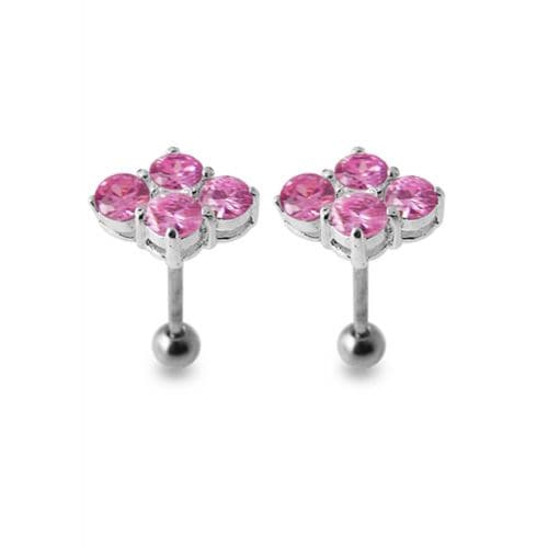 925 Sterling Silver Multi Jewelled Ear Stud