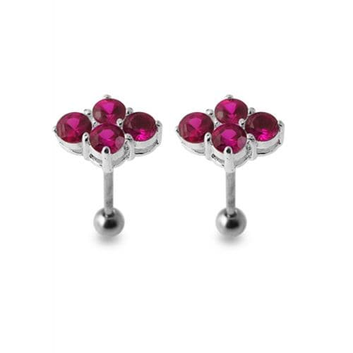 925 Sterling Silver Multi Jewelled Ear Stud