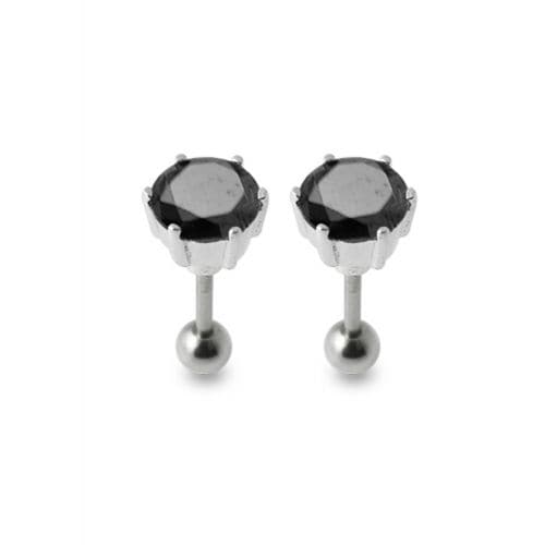 925 Sterling Silver Silver Stud with Zirconia Stone