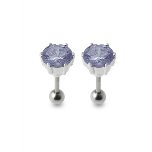 925 Sterling Silver Silver Stud with Zirconia Stone