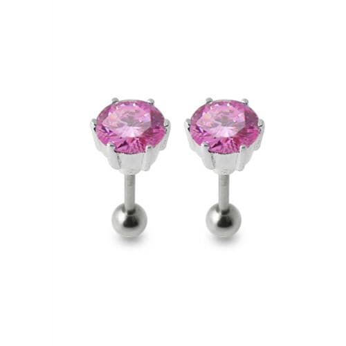 925 Sterling Silver Silver Stud with Zirconia Stone