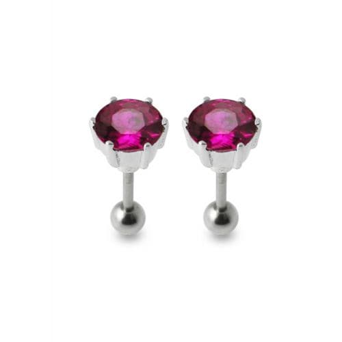 925 Sterling Silver Silver Stud with Zirconia Stone