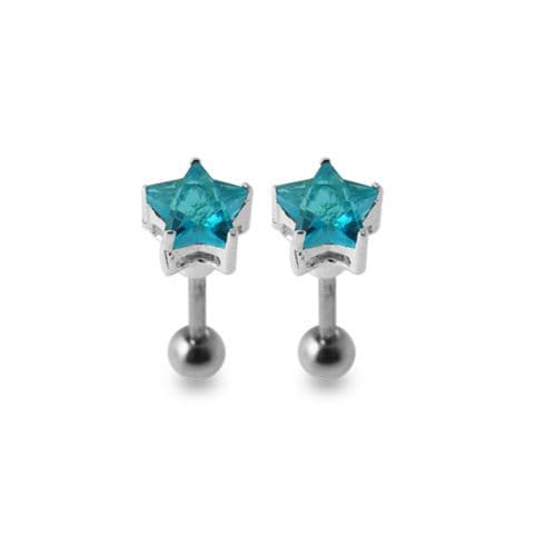 925 Sterling Silver Star Jewelled Ear Stud