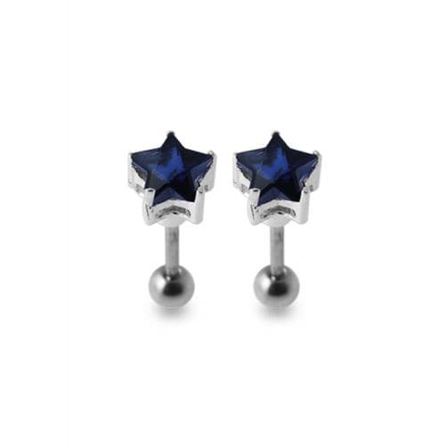925 Sterling Silver Star Jewelled Ear Stud