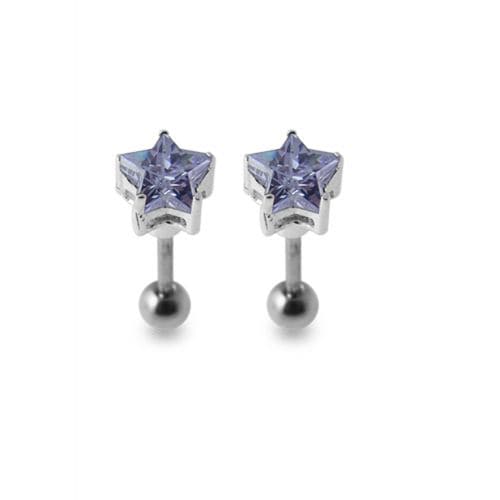 925 Sterling Silver Star Jewelled Ear Stud