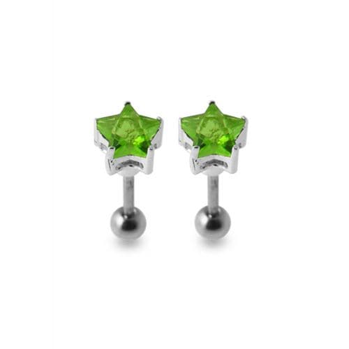 925 Sterling Silver Star Jewelled Ear Stud
