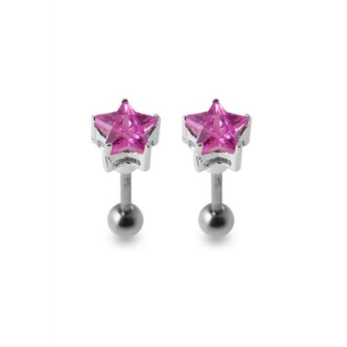 925 Sterling Silver Star Jewelled Ear Stud