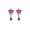 925 Sterling Silver Star Jewelled Ear Stud