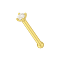 14K Gold Claw Set Round Lab Grown Diamond Nose Bone