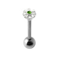 925 Sterling Silver Jewelled Zenia Flower Tongue Ring