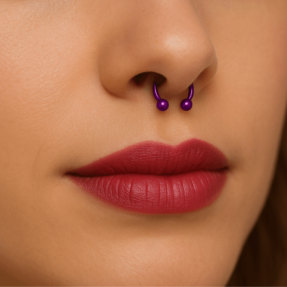 316L Surgical Steel Purple Horseshoe CBB with Ball