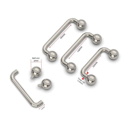 G23 Titanium Internally Threaded Staple Surface Barbell